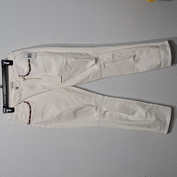 Driftwood x Folklore Gizelle Skinny Leg Embroidered Distressed Denim Jeans - Picture 7 of 14